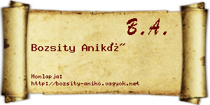 Bozsity Anikó névjegykártya